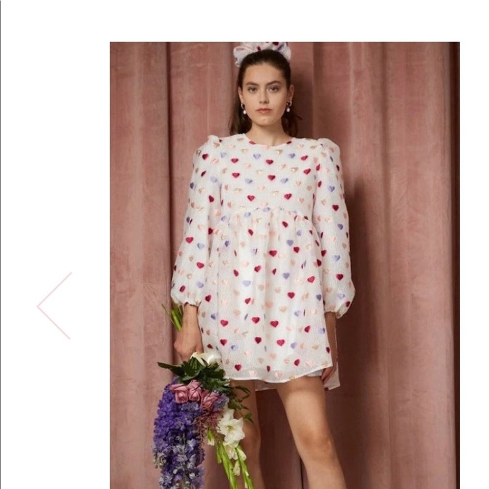 Sister Jane Irina Heart Jacquard Mini Dress